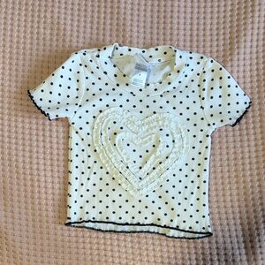 Nicole Miller Black and White Polka Dot Kids Tee